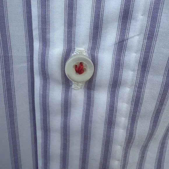 Isaia Lavender Striped Dress Shirt - Picture 4 of 13